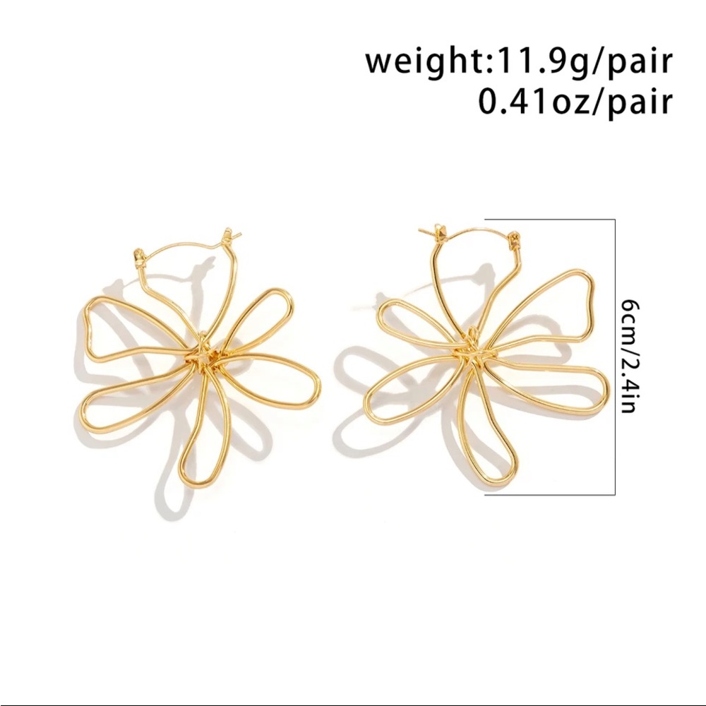🎉Unique floral geometric earrings offer a modern twist on classic designs - Picture 7 of 12